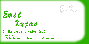 emil kajos business card